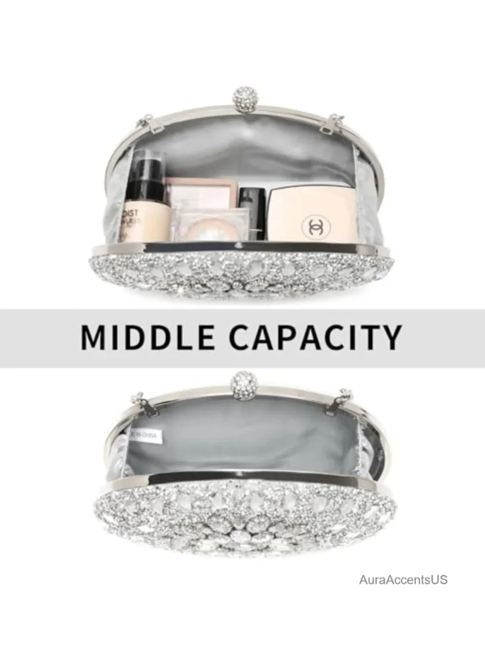Sparkly Rhinestone Evening Bag Clutch Chain Purse Luxury Handbag